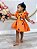 Romper Pedrita Flintstone Laranja Glitter Festas Luxo - Imagem 8