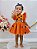 Romper Pedrita Flintstone Laranja Glitter Festas Luxo - Imagem 7