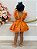 Romper Pedrita Flintstone Laranja Glitter Festas Luxo - Imagem 6