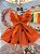 Romper Pedrita Flintstone Laranja Glitter Festas Luxo - Imagem 4