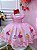 Vestido infantil Barbie Rosa Cinto de Pérolas e Strass - Imagem 1