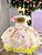 Vestido Jardim Encantado Floral Festa Luxo Amarelo - Imagem 3