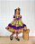 Vestido Junino Luxo Roxo e Laranja Arraia do Coração Roxo - Imagem 2