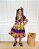 Vestido Junino Luxo Roxo e Laranja Arraia do Coração Roxo - Imagem 6