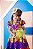 Vestido Junino Luxo Roxo e Laranja Arraia do Coração Roxo - Imagem 8