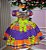 Vestido Junino Luxo Roxo e Laranja Arraia do Coração Roxo - Imagem 4