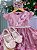Vestido Jardim Encantado Realeza Luxo Rose - Imagem 2