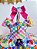 Vestido Infantil Junino Festa São João Luxo Xadrez Colorido - Imagem 2