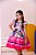 Vestido Infantil Junino Festa São João Luxo Xadrez Colorido - Imagem 4
