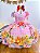Vestido Infantil Junino Festa São João Rosa Xadrez Girassol - Imagem 2
