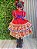 Vestido Junino Arraiá Vermelho e Saia Babados Coloridos - Imagem 11