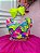 Vestido Infantil Colorido Neon Saia Pink e Glitter - Imagem 2