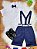 Conjunto Social Camisa Branca e Short Susp. Gravata Azul Marinho - Imagem 2