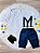 Conjunto Social Camisa Calça Gravata e Susp. Azul Marinho - Imagem 3