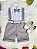 Conjunto Social Camisa Branca e Short Susp. Gravata Cinza - Imagem 4