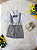Conjunto Social Camisa Branca e Short Susp. Gravata Cinza - Imagem 5