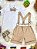 Conjunto Social Camisa Branca e Short Susp. Gravata Caqui - Imagem 2