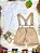 Conjunto Social Camisa Branca e Short Susp. Gravata Caqui - Imagem 3