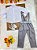 Conjunto Social Camisa Branca Gravata Calça e Susp. Cinza - Imagem 3
