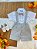 Conjunto Social Camisa Gravata Short e Suspensório Cinza - Imagem 1
