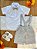 Conjunto Social Camisa Gravata Short e Suspensório Cinza - Imagem 2