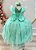 Vestido Infantil Longo Verde Apliques e Renda Damas Festas - Imagem 3