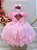 Vestido Infantil Rosa Borboletas e Strass no Busto Luxo - Imagem 3