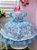Vestido Infantil Jardim das Borboletas Azul Luxo Festas - Imagem 1