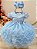 Vestido Infantil Azul Claro Jardim Encantado Saia Babados - Imagem 1