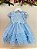 Vestido Infantil Azul Claro Jardim Encantado Saia Babados - Imagem 4