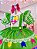 Vestido Infantil Junino Festas Verde Colorido Luxo - Imagem 4