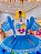 Vestido Infantil Junino Festas Azul Colorido Luxo - Imagem 2