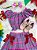 Conjunto Infantil Junino Ciganinha Rosa Chiclete Xadrez Colorido - Imagem 3