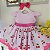 Vestido Cerejinha Faixa Pink Infantil Luxo Festa - Imagem 2