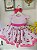 Vestido Cerejinha Faixa Pink Infantil Luxo Festa - Imagem 1