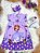 Vestido Infantil Trapézio da Princesa Sofia Azul Manga Flu-Flu - Imagem 1