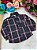 Camisa Junina Infantil Xadrez Cinza Flanela Flanelada - Acessório para Festa de São João - Imagem 1