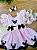 Romper da Minnie Rosa Com Laço e Saia Glitter Luxo Festas - Imagem 2