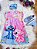 Vestido Infantil Trapézio Lilo Stitch e Angel Rosa Manga - Imagem 1