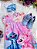 Vestido Infantil Trapézio Lilo Stitch e Angel Rosa Manga - Imagem 2