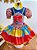 Fantasia Infantil Junino Vermelho e Azul Com Flores Coloridas - Imagem 2