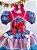 Fantasia Infantil Junino Pink e Azul Com Flores Coloridas - Imagem 2