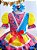Fantasia Infantil Junino Azul e Rosa Com Flores Coloridas - Imagem 3