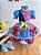 Fantasia Infantil Junino Azul e Rosa Com Flores Coloridas - Imagem 4