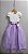Vestido Infantil Off White Saia Lilás Renda e Broche Damas - Imagem 4
