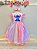 Vestido Infantil Lilo Stitch e Angel Rosa Saia Colorida - Imagem 4