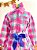 Conjunto Meninas Junino Camisa Rosa Com Mini Saia Xadrez - Imagem 3