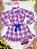 Conjunto Meninas Junino Camisa Rosa Com Mini Saia Xadrez - Imagem 5