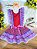 Vestido Infantil Junino Lilás Xadrez Colorido Festas - Imagem 6