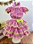 Conjunto Meninas Junino Rosa Xadrez Cropped Com Saia Luxo - Imagem 2